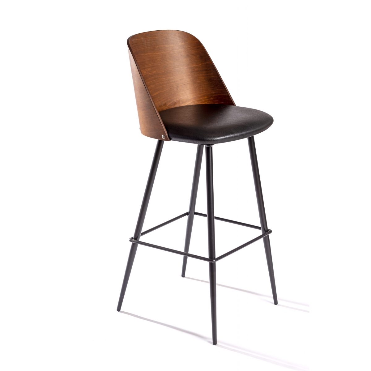 Taburete de bar con respaldo bajo, silla de bar alta, silla alta de madera  con respaldo taburete de tela, adecuado para bares, cocinas, cafeterías